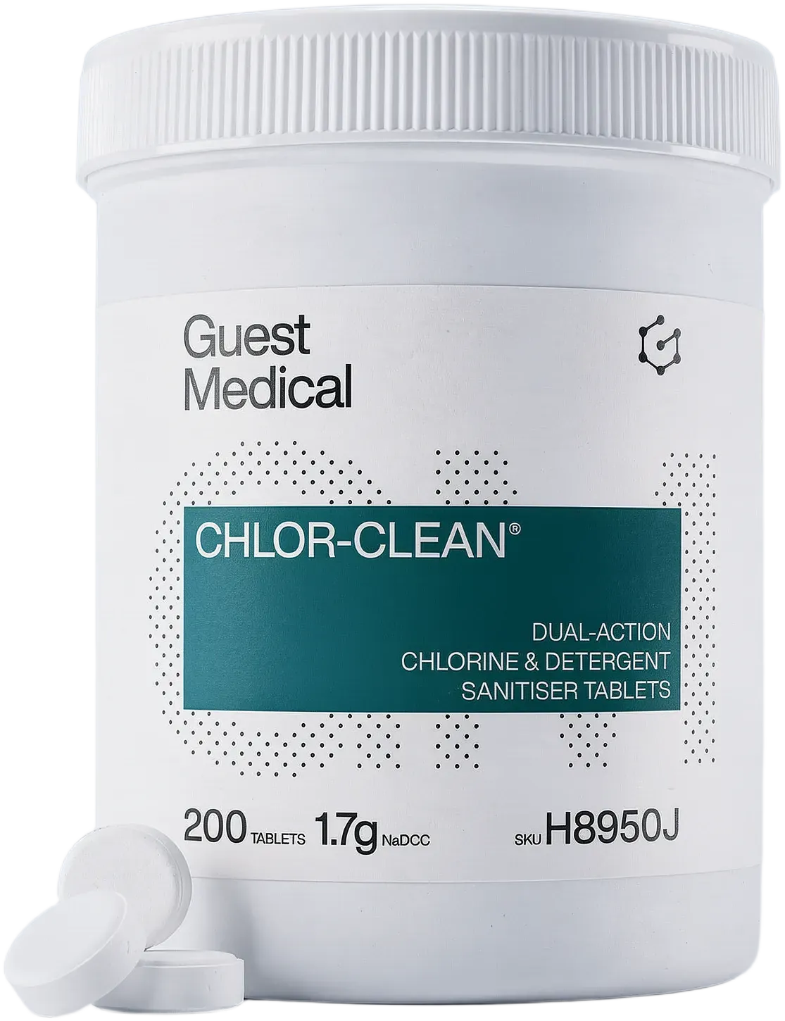 Guest Medical CHLOR-CLEAN tub with sanitiser tablets